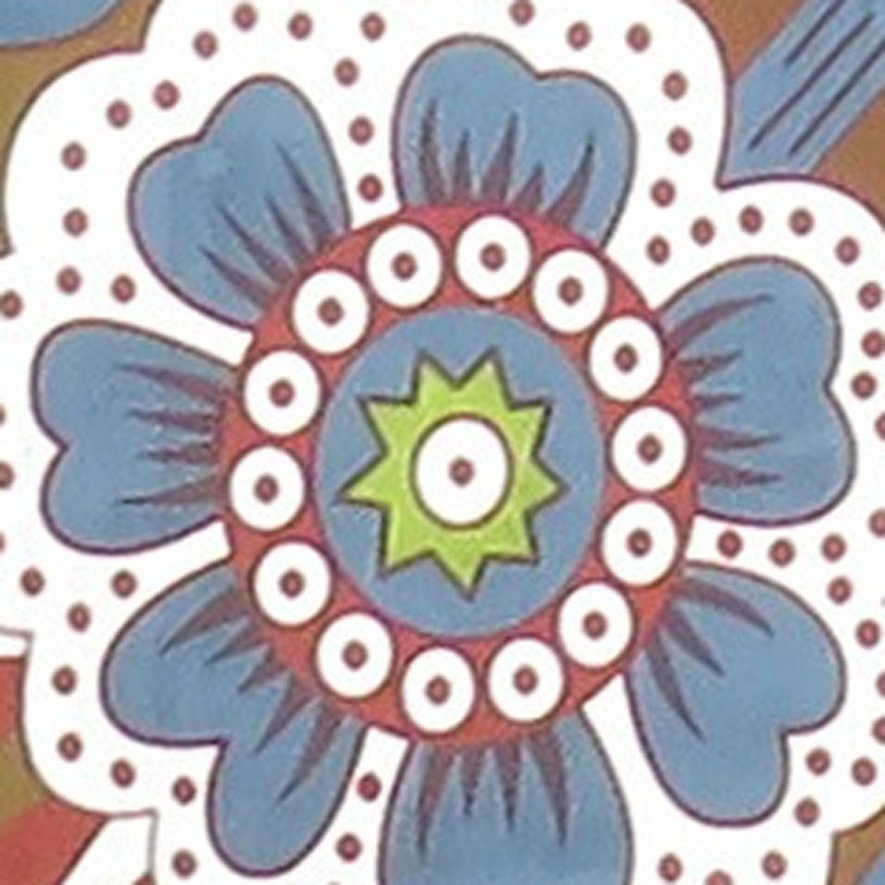 88" X 84" Green Red And White Floral Cotton Hanging Tapestry