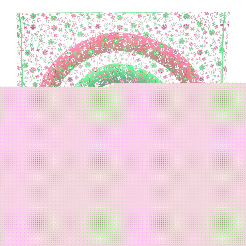 88" X 84" Green Red And White Floral Cotton Hanging Tapestry