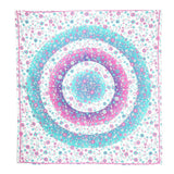 88" X 84" Pink Blue And White Floral Cotton Hanging Tapestry