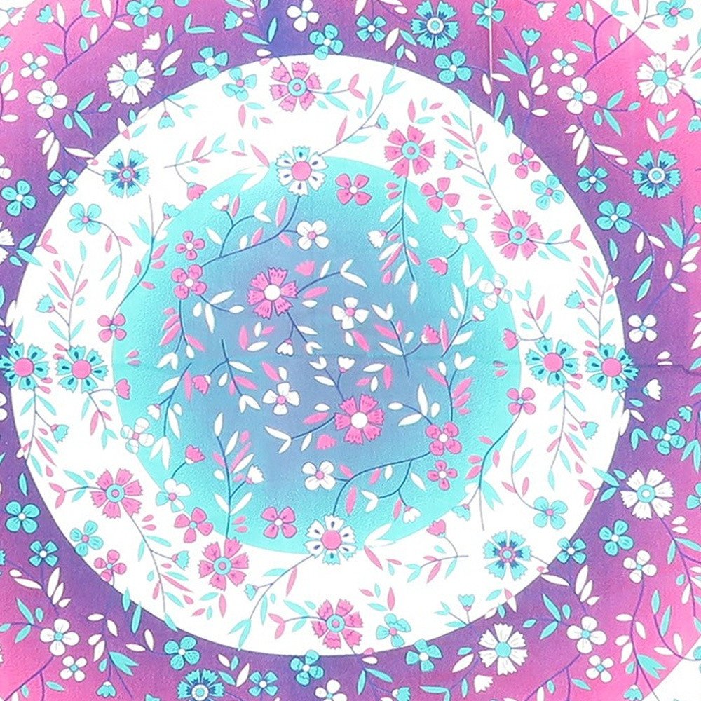 88" X 84" Pink Blue And White Floral Cotton Hanging Tapestry