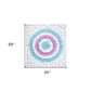 88" X 84" Pink Blue And White Floral Cotton Hanging Tapestry