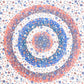 88" X 84" Blue White And Orange Floral Cotton Hanging Tapestry