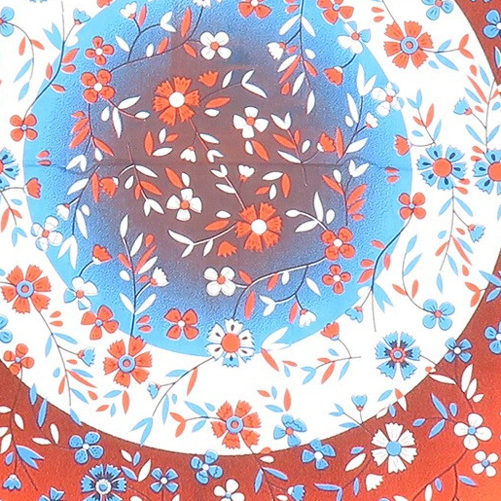 88" X 84" White Blue And Red Floral Cotton Hanging Tapestry