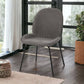 Set of Two Gray and Black Upholstered Fabric Dining Side Chairs