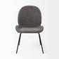 Set of Two Gray and Black Fabric Dining Side Chairs