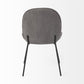 Set of Two Gray and Black Upholstered Fabric Dining Side Chairs