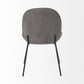Set of Two Gray and Black Fabric Dining Side Chairs