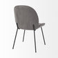 Set of Two Gray and Black Upholstered Fabric Dining Side Chairs