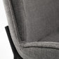 Set of Two Gray and Black Upholstered Fabric Dining Side Chairs