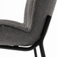 Set of Two Gray and Black Fabric Dining Side Chairs