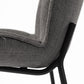 Set of Two Gray and Black Upholstered Fabric Dining Side Chairs