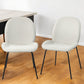 Set of Two White and Black Upholstered Fabric Dining Side Chairs