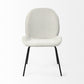 Set of Two White and Black Upholstered Fabric Dining Side Chairs