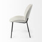 Set of Two White and Black Upholstered Fabric Dining Side Chairs