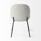 Set of Two White and Black Upholstered Fabric Dining Side Chairs