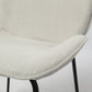 Set of Two White and Black Upholstered Fabric Dining Side Chairs
