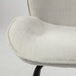 Set of Two White and Black Upholstered Fabric Dining Side Chairs