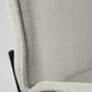 Set of Two White and Black Upholstered Fabric Dining Side Chairs