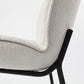 Set of Two White and Black Upholstered Fabric Dining Side Chairs