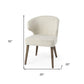 Ivory and Brown Mid Century Wingback Dining Chair