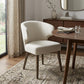 Ivory and Brown Mid Century Wingback Dining Chair