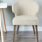 Ivory and Brown Mid Century Wingback Dining Chair