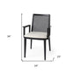 Cream And Black Upholstered Fabric Dining Arm Chair