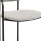 Set of Two Gray and Black Fabric Dining Arm Chairs