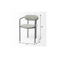 Set of Two Gray and Black Fabric Dining Arm Chairs