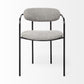Set of Two Gray and Black Fabric Dining Arm Chairs