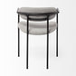 Set of Two Gray and Black Fabric Dining Arm Chairs