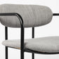 Set of Two Gray and Black Fabric Dining Arm Chairs