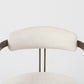 White And Gold Upholstered Dining Arm Chair