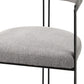 Gray and Black Upholstered Dining Arm Chair