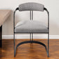 Gray and Black Upholstered Dining Arm Chair