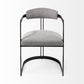 Gray and Black Upholstered Dining Arm Chair