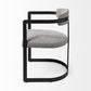 Gray and Black Upholstered Dining Arm Chair