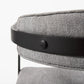 Gray and Black Upholstered Dining Arm Chair
