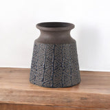 6" Brown Abstract Cylinder Ceramic Table Vase