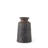 7" Brown Abstract Cylinder Ceramic Table Vase