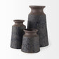 7" Brown Abstract Cylinder Ceramic Table Vase