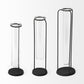 Set of Three Black Abstract Cylinder Metal Table Vase
