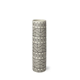 14" Cream Geometric Cylinder Ceramic Table Vase