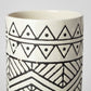 14" Cream Geometric Cylinder Ceramic Table Vase