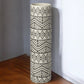 14" Cream Geometric Cylinder Ceramic Table Vase