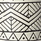 17" Cream and Charcoal Geometric Cylinder Ceramic Vase