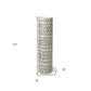 17" Cream and Charcoal Geometric Cylinder Ceramic Vase
