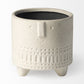 7" White Abstract Cylinder Ceramic Table Vase