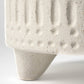 7" White Abstract Cylinder Ceramic Table Vase