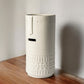 14" White Abstract Cylinder Ceramic Table Vase
